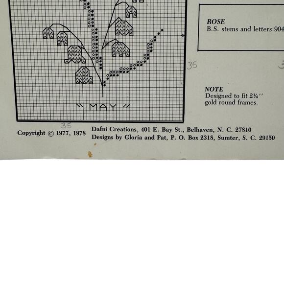 Vintage Birthday Posies by Dafni Cross Stitch Leaflet 1977 12 Flower Designs - Picture 2 of 2